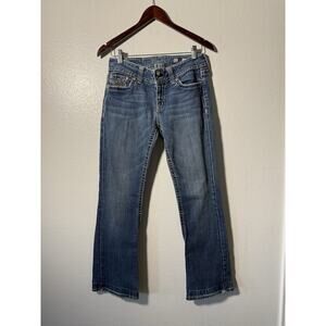 Miss Me Mid-rise Easy Boot Jeans Women’s Size 31 Stretch Embellished Bling Y2K